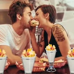 Tillbehör För Matservering-Snacksbehållarset, 16x9,5 cm, Silver