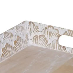 Snacksbricka 45,5 x 30,5 x 5,5 cm Vit Mangoträ (2 antal)