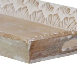 Snacksbricka 45,5 x 30,5 x 5,5 cm Vit Mangoträ (2 antal)