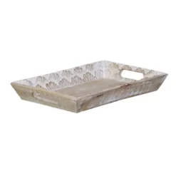 Snacksbricka 45,5 x 30,5 x 5,5 cm Vit Mangoträ (2 antal)