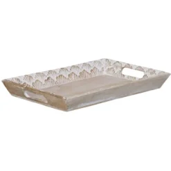 Snacksbricka 45,5 x 30,5 x 5,5 cm Vit Mangoträ (2 antal)