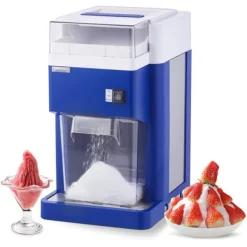 Snökonmaskin - Elektrisk Iskross - Kommersiell - 1,8 L Kapacitet - 300 W Motor - Rostfria Stålblad - Fin och Fluffig Is - För Hem och Restaurang - Blå | CDON