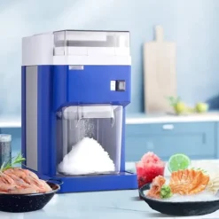 Snökonmaskin - Elektrisk Iskross - Kommersiell - 1,8 L Kapacitet - 300 W Motor - Rostfria Stålblad - Fin och Fluffig Is - För Hem och Restaurang - Blå | CDON