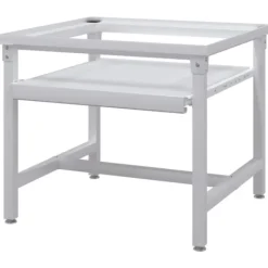 vidaXL Tvättmaskiner-Sockel för tvättmaskin med utdragbar hylla vit