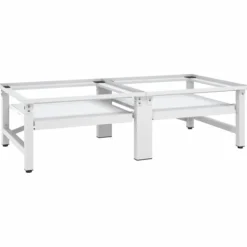 Tvättmaskiner-Sockel för tvättmaskin med utdragbar hylla vit - Förhöjningssockel - Förhöjningssocklar - Home & Living