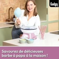 Sockervaddsapparat - GADGY - Retro Maskin - 500 Watt - Idealisk för Födelsedagar - Lätt att Rengöra