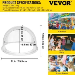 Sockervaddsmaskin Kuppelöverdrag, 52 cm, Transparent, Akryl