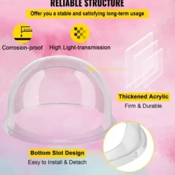 Sockervaddsmaskin Kuppelöverdrag, 52 cm, Transparent, Akryl