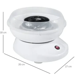 Sockervaddsmaskin modell 1, vit – enkel för fest & kalas