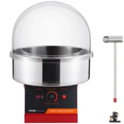 Sockervaddsmaskin, 1000W, 51.8x51.8x41.5 cm, Röd, Skål i rostfritt stål