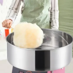 Maskiner För Spunnet Socker-Sockervaddsmaskin, 1000W, 51.8x51.8x41.5 cm, Rosa, Rostfritt stål