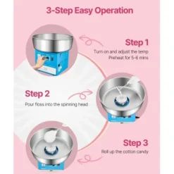 Sockervaddsmaskin, 52x52x44,7 cm, Blå, Rostfritt stål