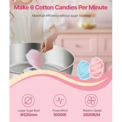 Sockervaddsmaskin, 52x52x44,7 cm, Blå, Rostfritt stål