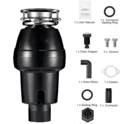 Avfallskvarnar-Sophantering 3/4 HP, 3600 RPM, kontinuerlig matavfallshantering, energieffektiv, tyst drift, enkel installation