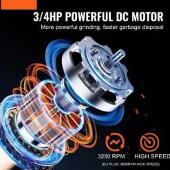 Sophantering 3/4 HP, Kontinuerlig Matavfallshantering, 3930 RPM, EZ Connect-funktion