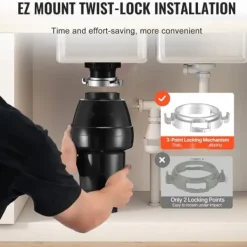 Sophantering 3/4 HP, Kontinuerlig Matavfallshantering, 3930 RPM, EZ Connect-funktion