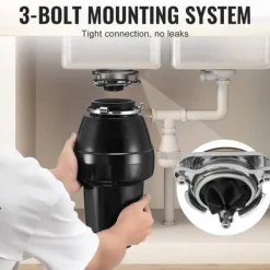 Sophantering 1/2 HP Kontinuerlig matavfallskvarn, 3820 RPM, effektiv avfallshantering, hållbar design, enkel installation