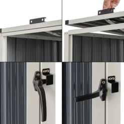 Soptunnor & Papperskorgar-Sopkärlsskjul Tarbek avfallsskjul soptunneskydd plats för 4 sopkärlar 121x292x82 cm antracit [pro.tec]