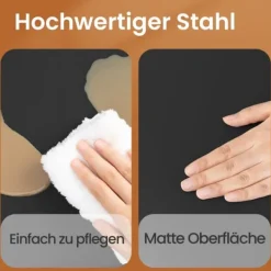 Källsorteringskärl-Soptunna, Rostfritt stål, 60,5x40,5x48,5 cm, Svart