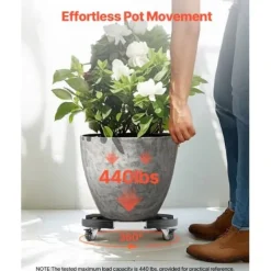 Tillbehör Till Avfallshantering-Soptunnedolly, 38x38x11 cm, Svart, Justerbar rullvagn