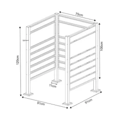 [en.casa] Soptunnesskydd Uusikaupunki 120x91x91 cm trämönster