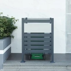 [en.casa] Soptunnesskydd Uusikaupunki 120x91x91 cm silver