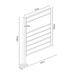 [en.casa] Soptunnesskydd Uusikaupunki 120x83x11 cm silver