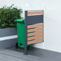 [en.casa] Soptunnesskydd Uusikaupunki 120x83x11 cm trämönster