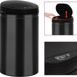Soptunnor & Papperskorgar-Soptunnor & papperskorgar - Living Soptunna med automatisk sensor 40 L kolstål svart