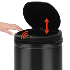 Soptunnor & Papperskorgar-Soptunnor & papperskorgar - Living Soptunna med automatisk sensor 40 L kolstål svart