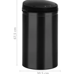 Soptunnor & Papperskorgar-Soptunnor & papperskorgar - Living Soptunna med automatisk sensor 40 L kolstål svart