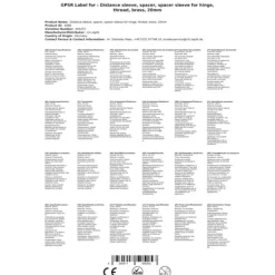 Spacer för öl kran - tråd - mässing, 20mm