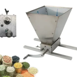 Spannmålskvarn - Valkvarn - Rostfritt Stål, Justerbart Valsavstånd, Borstlös Motor, EU-kontakt, För Korn/Vete - Silver