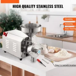 Spannmålskvarn 3000W, kraftfull spannmålsslipmaskin för livsmedelsbearbetning, effektiv för hem och kommersiellt bruk