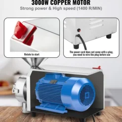 Spannmålskvarn 3000W, kraftfull spannmålsslipmaskin för livsmedelsbearbetning, effektiv för hem och kommersiellt bruk