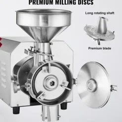Spannmålskvarn 3000W, kraftfull spannmålsslipmaskin för livsmedelsbearbetning, effektiv för hem och kommersiellt bruk