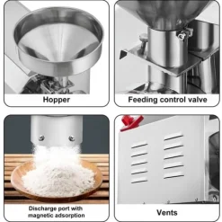 Spannmålskvarn 3000W, kraftfull spannmålsslipmaskin för livsmedelsbearbetning, effektiv för hem och kommersiellt bruk