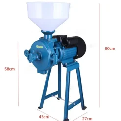 Matkvarnar-Spannmålskvarn 2200W 220V, elektrisk för torrt spannmål/ris/majs, med tratt, EU-kontakt, orange