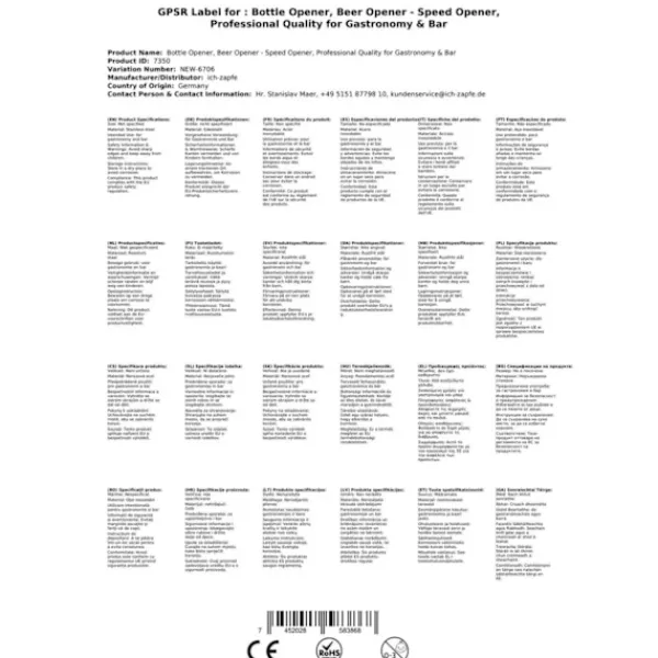 Drinkshakers & Drinkverktyg-SPEED OPENER - Flasköppnare i rostfritt stål