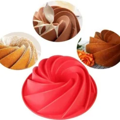 Bakning-Spiral Bakform Sockerkaksform Silikonform Tårtform Lila/Röd