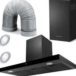 Köksfläktar-Spiskåpa 90 cm Svart Berdsen BT-218