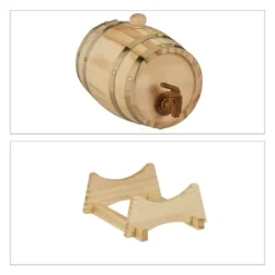 Spritudispenser, Träfat, 23x16x25,5 cm, Natur