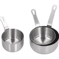 Såsfatset i rostfritt stål med handtag - 3 st, perfekt för kryddor, ketchup och aptitretare