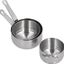 Såsfatset i rostfritt stål med handtag - 3 st, perfekt för kryddor, ketchup och aptitretare