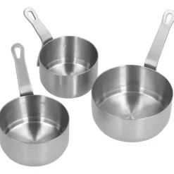 Såsfatset i rostfritt stål med handtag - 3 st, perfekt för kryddor, ketchup och aptitretare