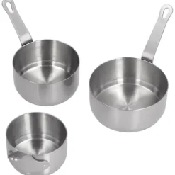 Såsfatset i rostfritt stål med handtag - 3 st, perfekt för kryddor, ketchup och aptitretare