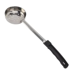 Såssked Pizza Multipurpose Food Grade Rostfritt stål Spredningsmätsked för matlagning i köket Svart 6oz (hål avlopp)