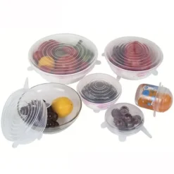 Skållock-6st - Silikon Köksset Frukt Färsk Mat Saver Lock Diskmaskin Mikrovågsugn YJLO1339