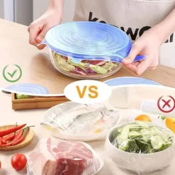 Skållock-12st Couvercles Extensibles i Silikon Återanvändbara Matlock för Kopp Skål, i Kylskåp för Mikrovågsugn A200