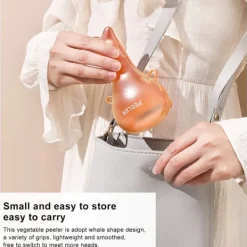 Söt Fruktskalare Rostfritt Stål Grönsaksskalare Multifunktionell Potatisskalare för Kök Orange
